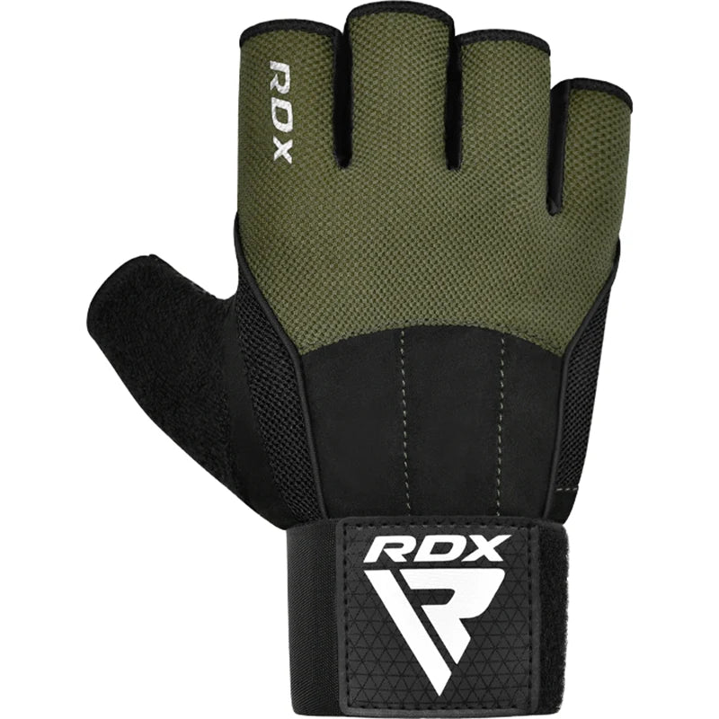 RDX W3 Gym Weight Lifting Gloves V3#color_army-green