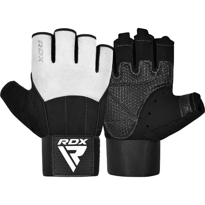 RDX W3 Gym Weight Lifting Gloves V3#color_white