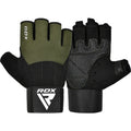 RDX W3 Gym Weight Lifting Gloves V3#color_army-green