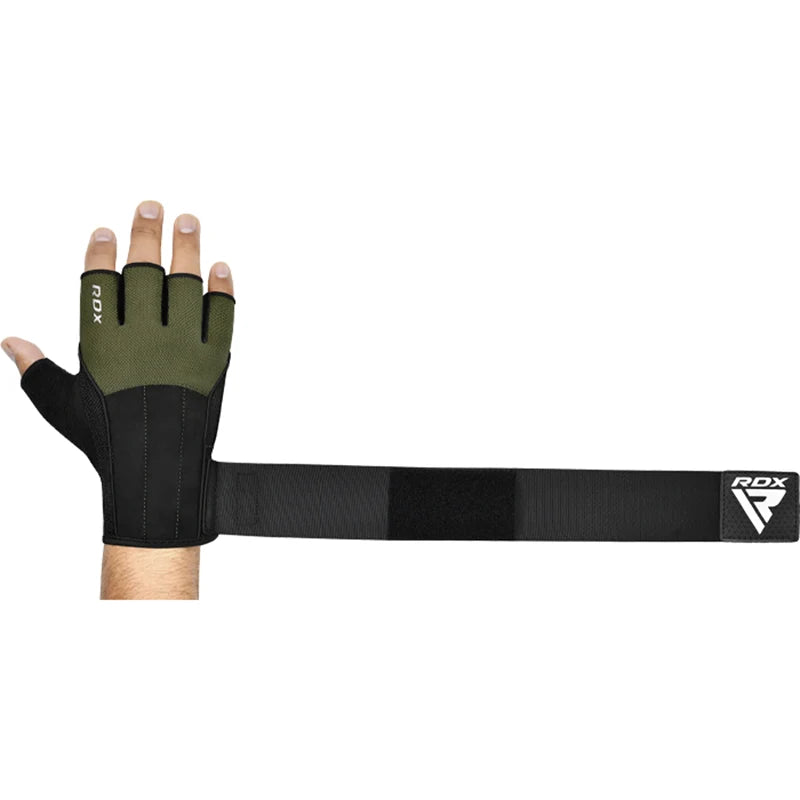 RDX W3 Gym Weight Lifting Gloves V3#color_army-green