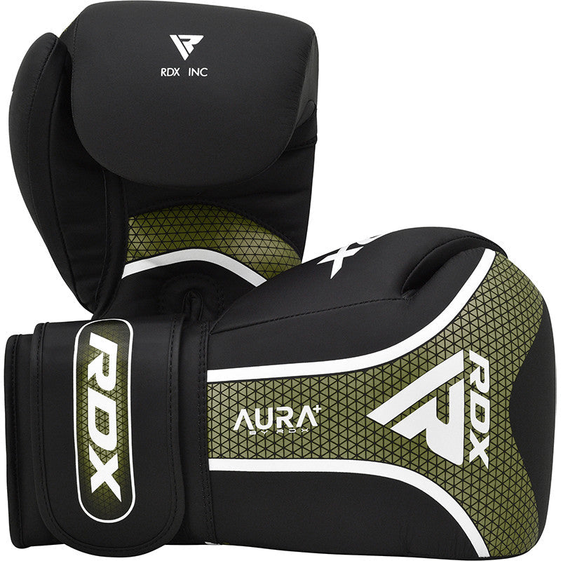 RDX T-17 BOXING GLOVES AURA PLUS#color_army-green