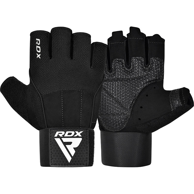 RDX W3 Gym Weight Lifting Gloves V3#color_black