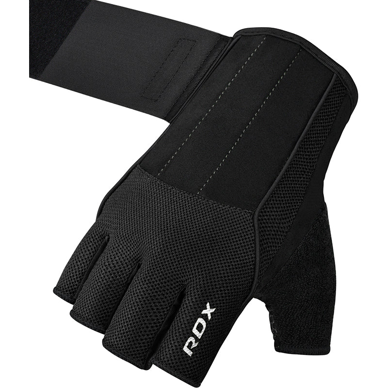 RDX W3 Gym Weight Lifting Gloves V3#color_black
