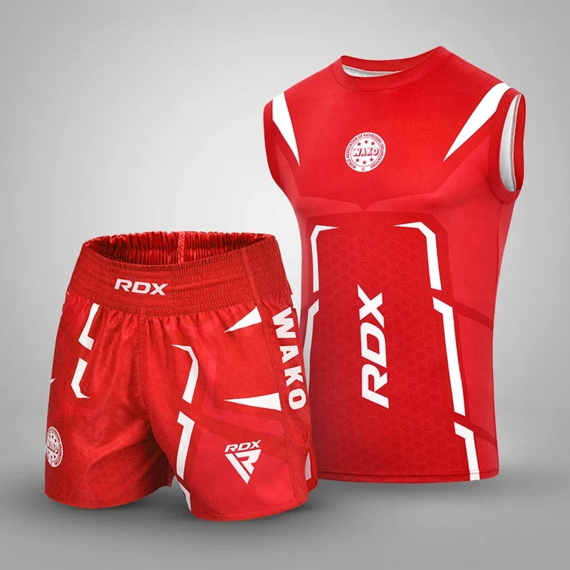 RDX Kick Light Uniform P3 Short/T-shirt Sleeveless#color_red