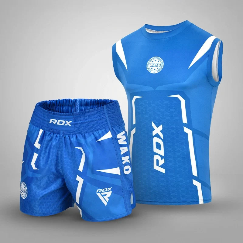 RDX Kick Light Uniform P3 Short/T-shirt Sleeveless#color_blue