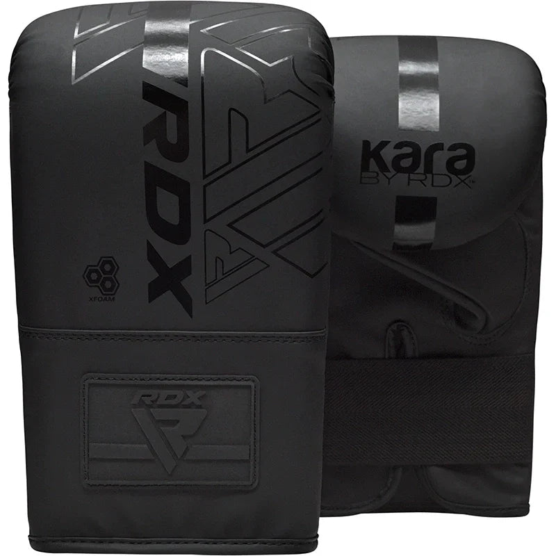 RDX 3-in-1 Angle Punch Bag Full Black with Gloves Set