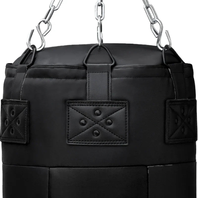RDX 3-in-1 Angle Punch Bag Full Black with Gloves Set