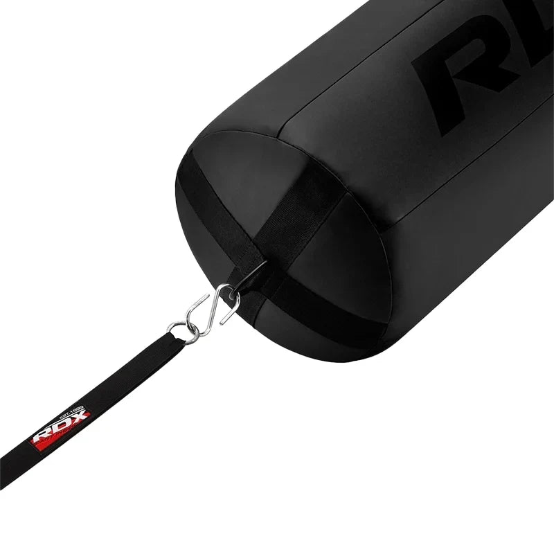 RDX 3-in-1 Angle Punch Bag Full Black with Gloves Set