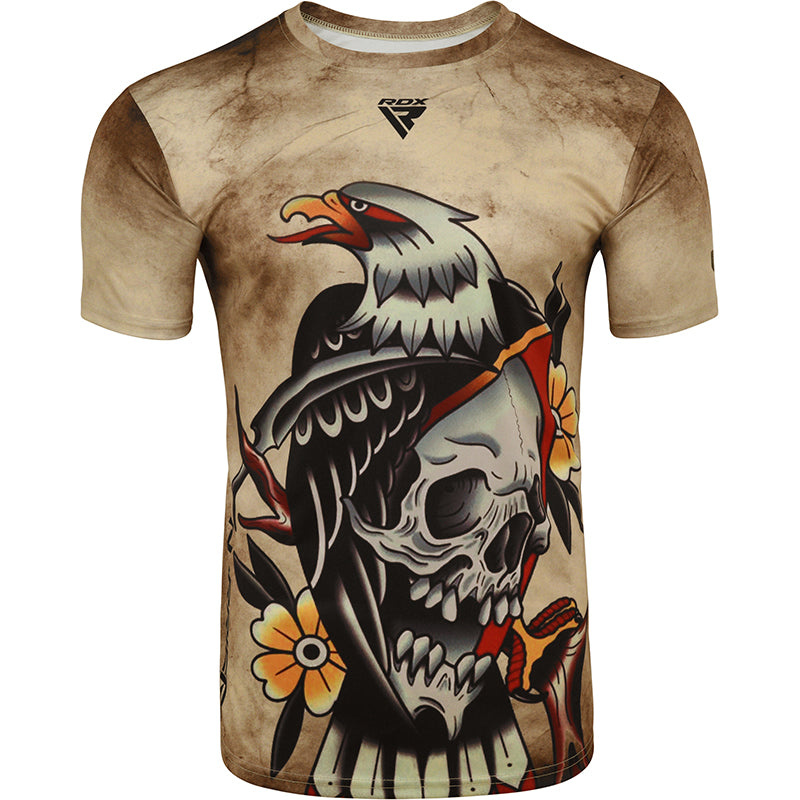 RDX T14 Medium Brown HARRIER Tattoo T-Shirt
