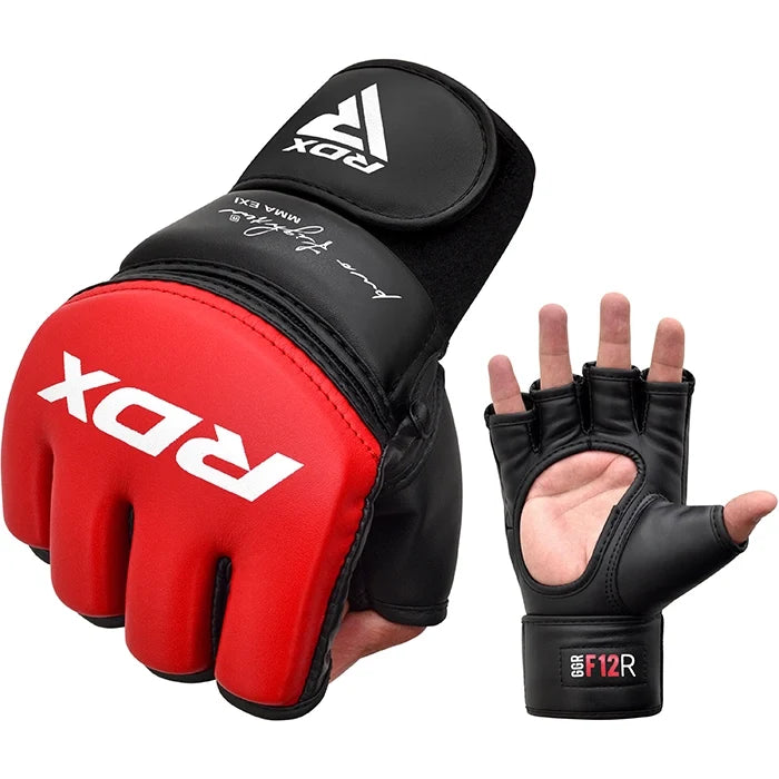 RDX GGR F-12 PLUS MMA Grappling Gloves#color_red