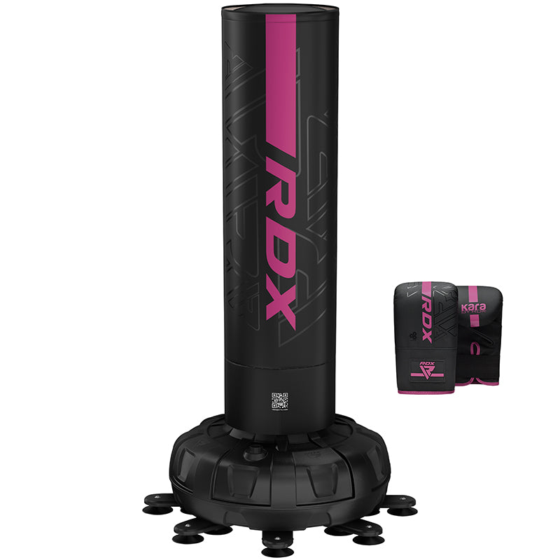 RDX F6 Kara Pink & Black 6Ft Free Standing Punch Bag With Mitts