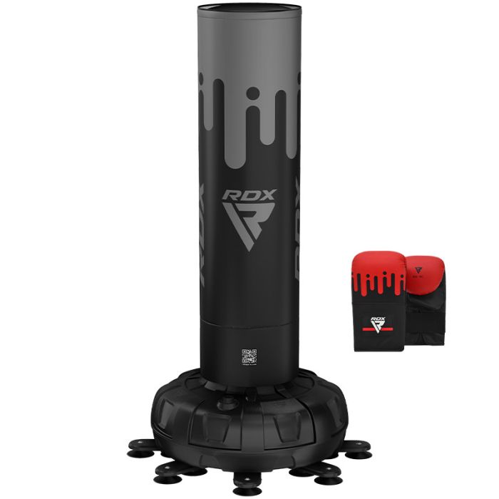 RDX F9 5FT ADULTS FREE STANDING PUNCH BAG WITH BAG MITTS#color_grey