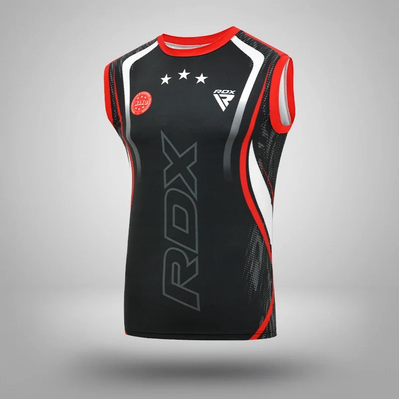 RDX Kick Light Uniform P2 Short/T-shirt Sleeveless#color_redblack