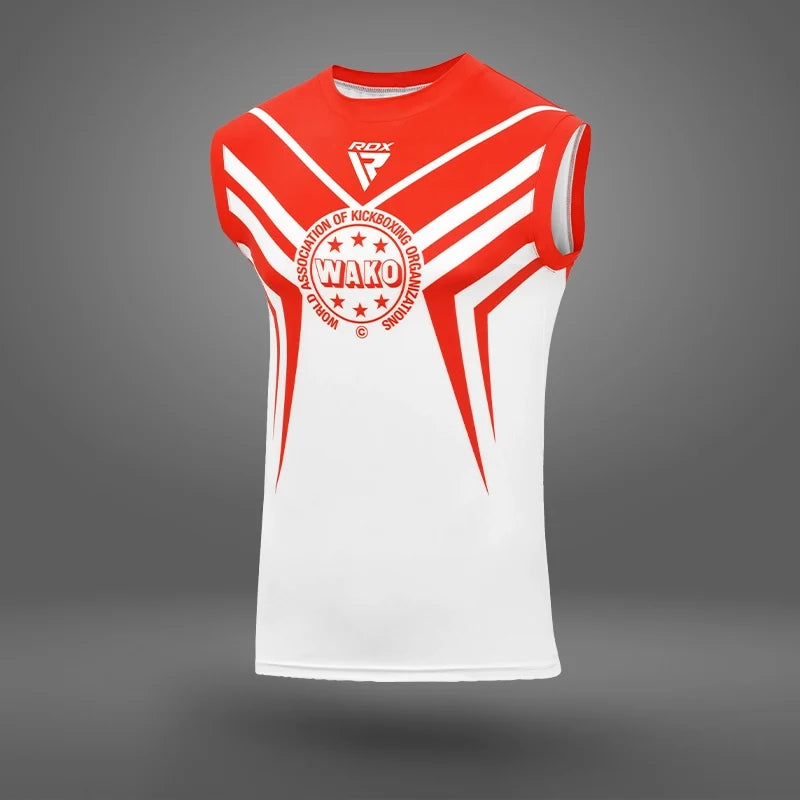 RDX Kick Light Uniform P2 Short/T-shirt Sleeveless#color_redwhite