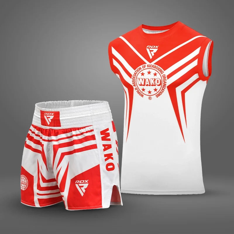 RDX Kick Light Uniform P2 Short/T-shirt Sleeveless#color_redwhite