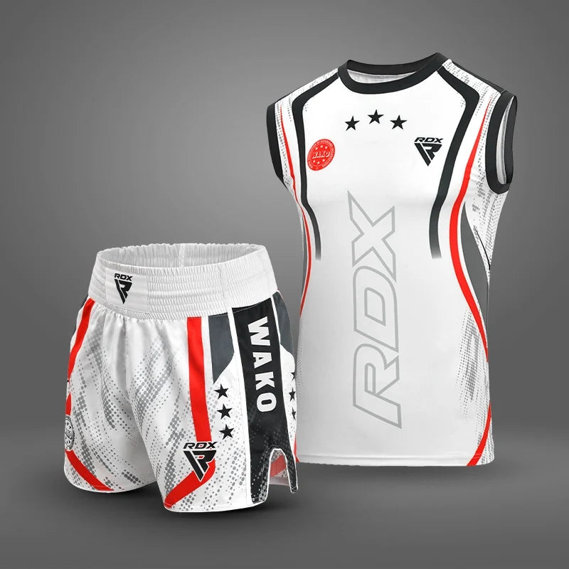 RDX Kick Light Uniform P2 Short/T-shirt Sleeveless#color_whiteblack