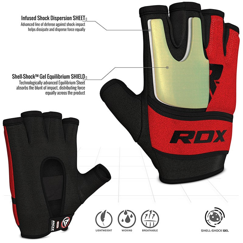 RDX X6 Gel Padded Boxing Inner Gloves#color_red