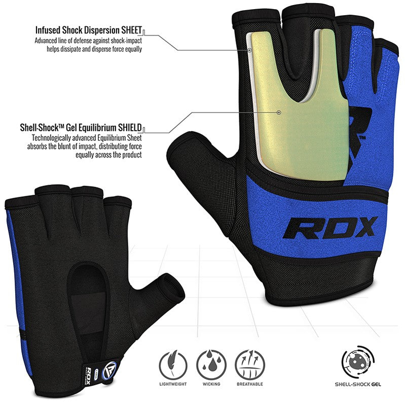 RDX X6 Gel Padded Boxing Inner Gloves#color_blue